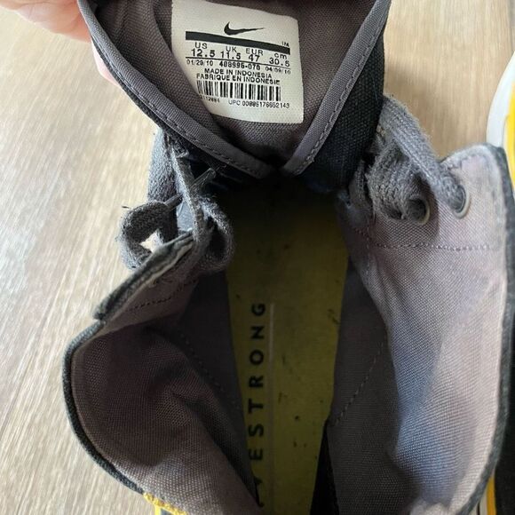 Nike LiveStrong Sweet High Classics Sneakers Black and Yellow - size 12.5 - Picture 5 of 8